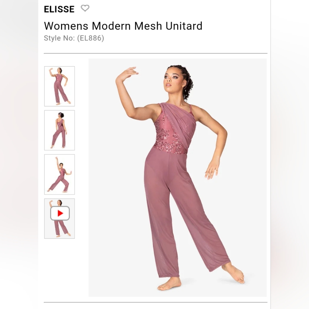 Elisse Womens Modern Mesh Unitard Dance Costume - Picture 8 of 8
